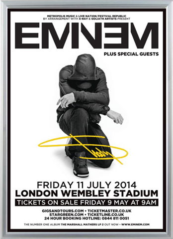 Eminem - London Tour Signed Music Print